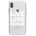 thumbnail image 1 of DistinctInk Clear Shockproof Hybrid Case for iPhone X / XS (5.8" Screen) - TPU Bumper Acrylic Back Tempered Glass Screen Protector - Live Love Rescue - Dog Paw, 1 of 5