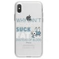 thumbnail image 1 of DistinctInk Clear Shockproof Hybrid Case for iPhone X / XS (5.8" Screen) - TPU Bumper Acrylic Back Tempered Glass Screen Protector - Why Can't Mosquitos Suck Fat Instead of Blood, 1 of 5