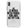 thumbnail image 1 of DistinctInk Clear Shockproof Hybrid Case for iPhone X / XS (5.8" Screen) - TPU Bumper Acrylic Back Tempered Glass Screen Protector - It Never Gets Easier You Just Get better, 1 of 5
