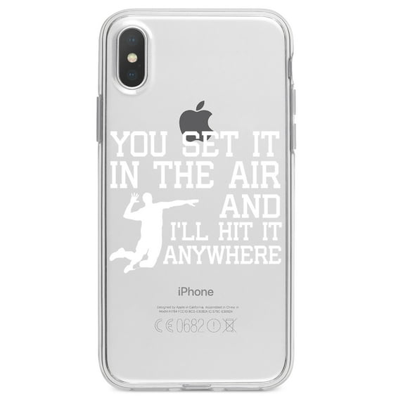 DistinctInk Clear Shockproof Hybrid Case for iPhone X / XS (5.8" Screen) - TPU Bumper Acrylic Back Tempered Glass Screen Protector - You Set It IN The Air And I'll Hit It Anywhere