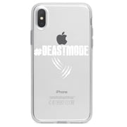 DistinctInk Clear Shockproof Hybrid Case for iPhone XR 6.1" Screen - TPU Bumper Acrylic Back Tempered Glass Screen Protector - #Beastmode Beast Mode