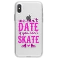 thumbnail image 1 of DistinctInk Clear Shockproof Hybrid Case for iPhone XR (6.1" Screen) - TPU Bumper Acrylic Back Tempered Glass Screen Protector - We Can't Date If You Don't Skate, 1 of 5