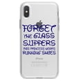 thumbnail image 1 of DistinctInk Clear Shockproof Hybrid Case for iPhone XR (6.1" Screen) - TPU Bumper Acrylic Back Tempered Glass Screen Protector - Forget Glass Slippers Princess Wears Running Shoes, 1 of 5