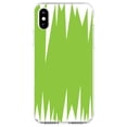 thumbnail image 1 of DistinctInk Clear Shockproof Hybrid Case for iPhone XR (6.1" Screen) - TPU Bumper, Acrylic Back, Tempered Glass Screen Protector - Lime Green White Spikes, 1 of 5