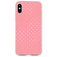 thumbnail image 1 of DistinctInk Clear Shockproof Hybrid Case for iPhone XR (6.1" Screen) - TPU Bumper, Acrylic Back, Tempered Glass Screen Protector - Pink & Gold Polka Dot Pattern, 1 of 5