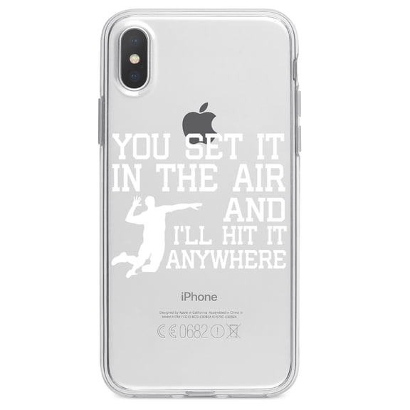 DistinctInk Clear Shockproof Hybrid Case for iPhone XR (6.1" Screen) - TPU Bumper Acrylic Back Tempered Glass Screen Protector - You Set It IN The Air And I'll Hit It Anywhere