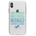 thumbnail image 1 of DistinctInk Clear Shockproof Hybrid Case for iPhone XS Max (6.5" Screen) - TPU Bumper Acrylic Back Tempered Glass Screen Protector - Always Be Yourself Unless You Can Be a Mermaid, 1 of 5