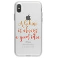 thumbnail image 1 of DistinctInk Clear Shockproof Hybrid Case for iPhone XS Max (6.5" Screen) - TPU Bumper Acrylic Back Tempered Glass Screen Protector - A Bikini is Always a Good Idea, 1 of 5