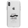 thumbnail image 1 of DistinctInk Clear Shockproof Hybrid Case for iPhone XS Max (6.5" Screen) - TPU Bumper Acrylic Back Tempered Glass Screen Protector - Cats Aren't Spoiled Well Trained Owner, 1 of 5