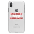 thumbnail image 1 of DistinctInk Clear Shockproof Hybrid Case for iPhone XS Max (6.5" Screen) - TPU Bumper Acrylic Back Tempered Glass Screen Protector - I'm an Engineer What's Your Superpower, 1 of 5