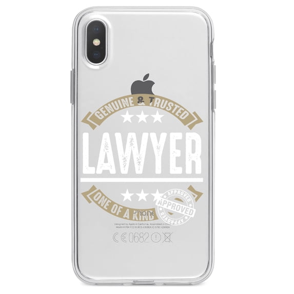 DistinctInk Clear Shockproof Hybrid Case for iPhone XS Max (6.5" Screen) - TPU Bumper Acrylic Back Tempered Glass Screen Protector - Genuine Trusted Lawyer One of a Kind