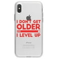 thumbnail image 1 of DistinctInk Clear Shockproof Hybrid Case for iPhone XS Max (6.5" Screen) - TPU Bumper Acrylic Back Tempered Glass Screen Protector - I Don't Get Older I Level Up - Gamer, 1 of 5