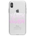 thumbnail image 1 of DistinctInk Clear Shockproof Hybrid Case for iPhone XS Max (6.5" Screen) - TPU Bumper Acrylic Back Tempered Glass Screen Protector - Stressed Blessed Make Up Obsessed, 1 of 5