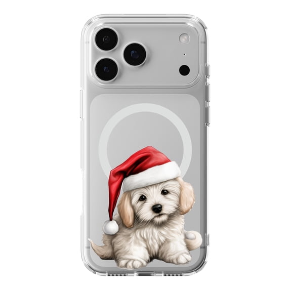DistinctInk Coton de Tulear Puppy Drawing Clear Case for iPhone 17 Pro ...