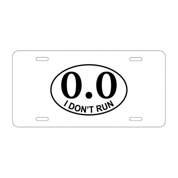 DistinctInk Custom Aluminum Vanity License Plate for Front of Car - 0.0 - I Don't Run Marathon Sticker