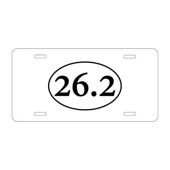 DistinctInk Custom Aluminum Vanity License Plate for Front of Car - 26.2 - Marathon Sticker - Running