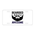 thumbnail image 1 of DistinctInk Custom Aluminum Vanity License Plate for Front of Car - Bearded Inked & Awesome, 1 of 2
