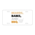 thumbnail image 1 of DistinctInk Custom Aluminum Vanity Front License Plate - Beards, Babes And BBQ - Weatherproof, Pre-Drilled Holes, 1 of 2