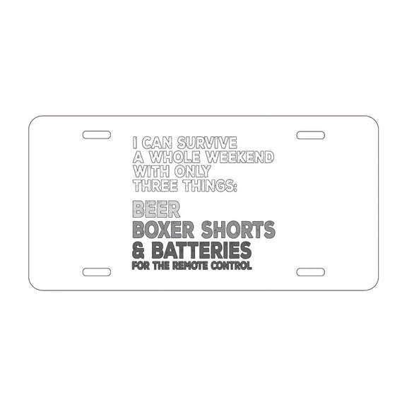 DistinctInk Custom Aluminum Vanity Front License Plate - Can Survive with Only Beer Boxers Batteries - Weatherproof, Pre-Drilled Holes