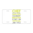 thumbnail image 1 of DistinctInk Custom Aluminum Vanity Front License Plate - Chef Amazing Culinary Master - Weatherproof, Pre-Drilled Holes, 1 of 2
