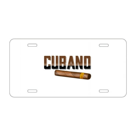 DistinctInk Custom Aluminum Vanity License Plate for Front of Car - Cubano. Cigars
