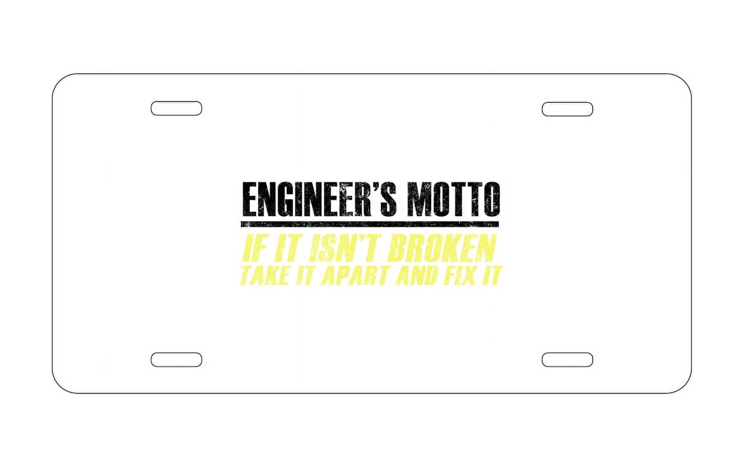 DistinctInk Custom Aluminum Vanity Front License Plate - Engineer's ...