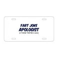 thumbnail image 1 of DistinctInk Custom Aluminum Vanity License Plate for Front of Car - Fart Joke Apologist I Think They're a Gas, 1 of 2