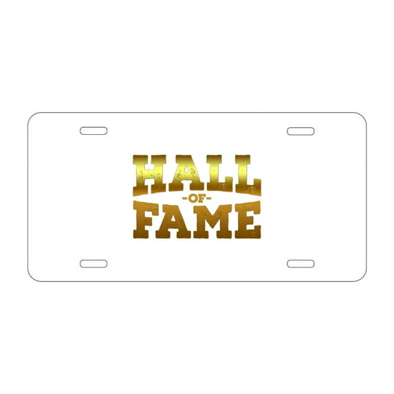 DistinctInk Custom Aluminum Vanity License Plate for Front of Car - Hall of Fame