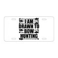 thumbnail image 1 of DistinctInk Custom Aluminum Vanity License Plate for Front of Car - I Am Drawn to Bow Hunting, 1 of 2