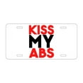 thumbnail image 1 of DistinctInk Custom Aluminum Vanity License Plate for Front of Car - Kiss My Abs, 1 of 2