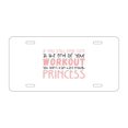 thumbnail image 1 of DistinctInk Custom Aluminum Vanity License Plate for Front of Car - Look Cute After Workout Didn't Train Princess, 1 of 2