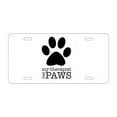 thumbnail image 1 of DistinctInk Custom Aluminum Vanity License Plate for Front of Car - My Therapist Has Paws, 1 of 2