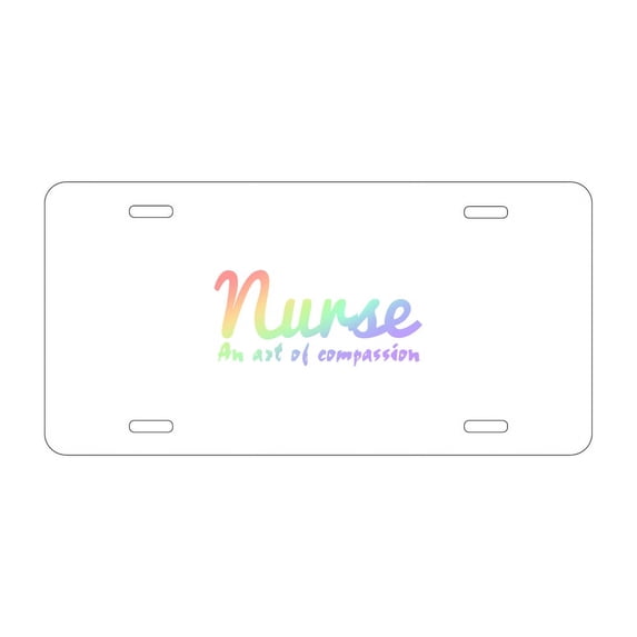 DistinctInk Custom Aluminum Vanity Front License Plate - Nurse An Art of Compassion - Weatherproof, Pre-Drilled Holes
