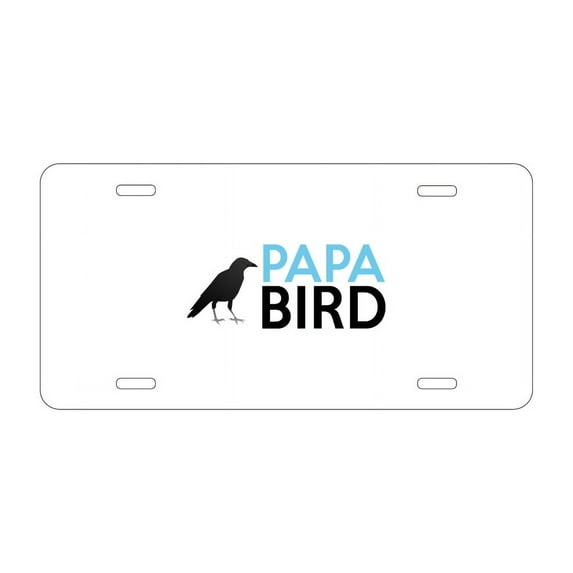 DistinctInk Custom Aluminum Vanity License Plate for Front of Car - Papa Bird
