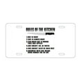thumbnail image 1 of DistinctInk Custom Aluminum Vanity License Plate for Front of Car - Rules of the Kitchen - Chef Is Right, 1 of 2