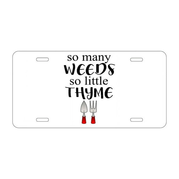 DistinctInk Custom Aluminum Vanity Front License Plate - Gardening - Weatherproof, Pre-Drilled Holes