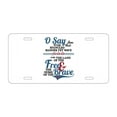 thumbnail image 1 of DistinctInk Custom Aluminum Vanity License Plate for Front of Car - Star Spangled Banner - Home of the Brave, 1 of 2