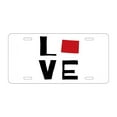 thumbnail image 1 of DistinctInk Custom Aluminum Vanity License Plate for Front of Car - Wyoming - Love Black & Red, 1 of 2