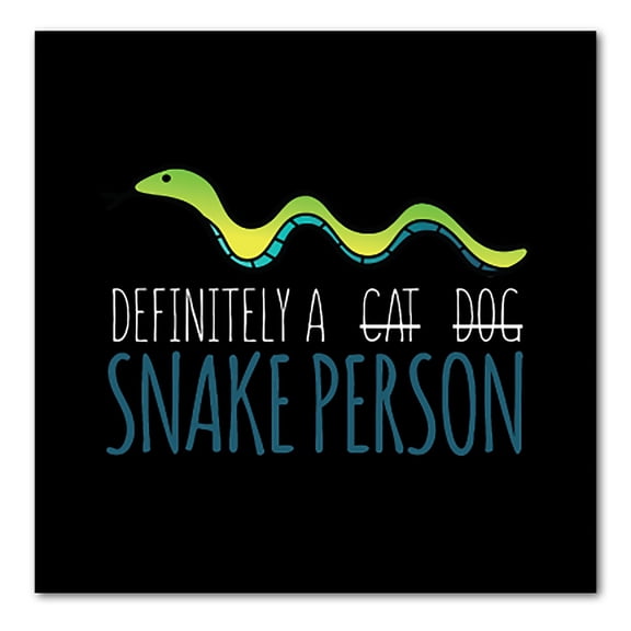 DistinctInk Custom Bumper Sticker - 10" x 10" Decorative Decal - Black Background - Definitely a Snake Person