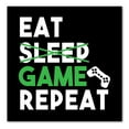 thumbnail image 1 of DistinctInk Custom Bumper Sticker - 10" x 10" Decorative Decal - Black Background - Eat Game Repeat - Video Games Gamer, 1 of 2