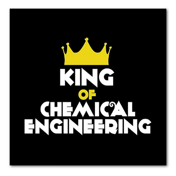 DistinctInk Custom Bumper Sticker - 10" x 10" Decorative Decal - Black Background - King of Chemical Engineering