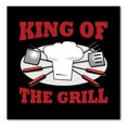 thumbnail image 1 of DistinctInk Custom Bumper Sticker - 10" x 10" Decorative Decal - Black Background - King of the Grill BBQ Barbecue, 1 of 2