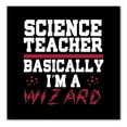 thumbnail image 1 of DistinctInk Custom Bumper Sticker - 10" x 10" Decorative Decal - Black Background - Science Teacher Basically I'm a Wizard, 1 of 2
