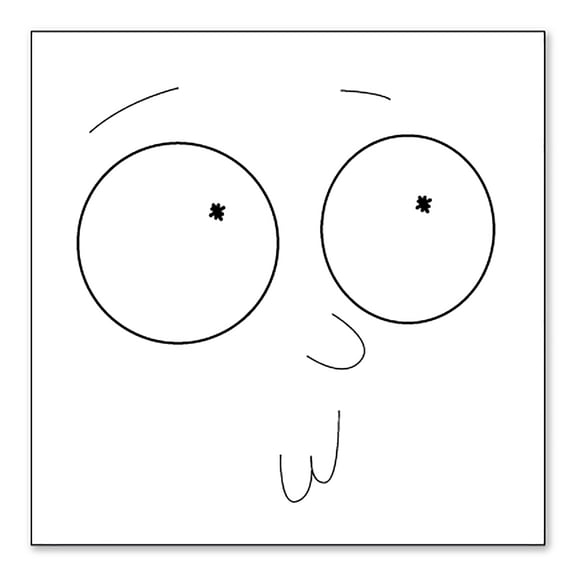DistinctInk Custom Bumper Sticker - 10" x 10" Decorative Decal - White Background - "Awh Jeez" Face