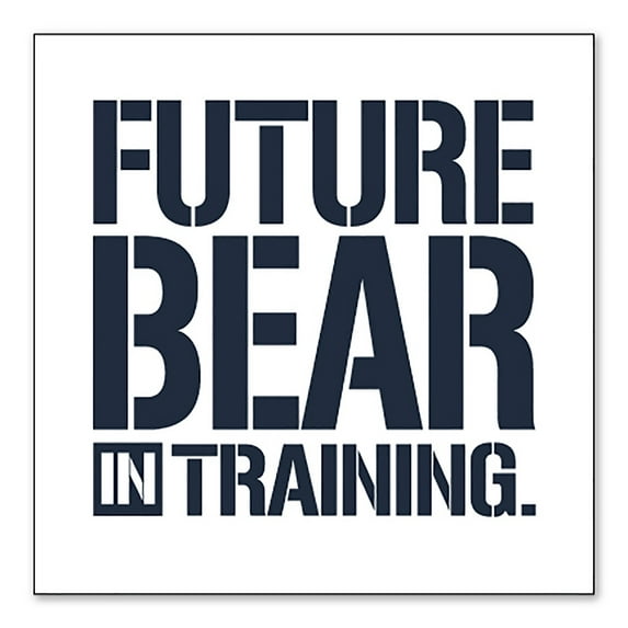 DistinctInk Custom Bumper Sticker - 10" x 10" Decorative Decal - White Background - Future Bear in Training