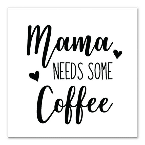 DistinctInk Custom Bumper Sticker - 10" x 10" Decorative Decal - White Background - Mama Needs Some Coffee