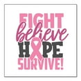 thumbnail image 1 of DistinctInk Custom Bumper Sticker - 10" x 10" Decorative Decal - White Background - Pink Ribbon Cancer - Fight Believe Hope Survive, 1 of 2