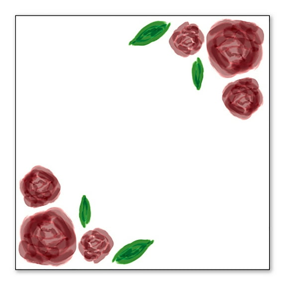 DistinctInk Custom Bumper Sticker - 10" x 10" Decorative Decal - White Background - Water colored Roses