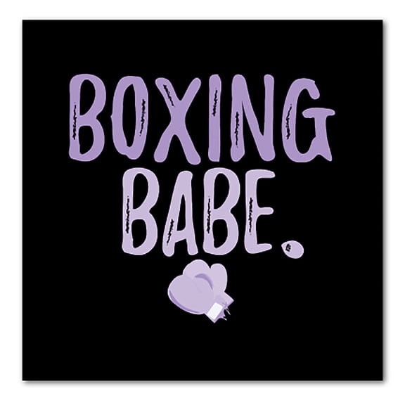 DistinctInk Custom Bumper Sticker - 3" x 3" Decorative Decal - Black Background - Boxing Babe