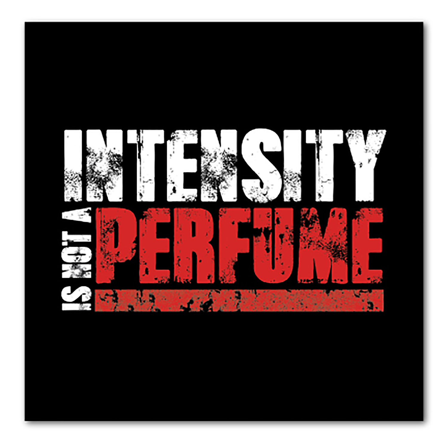 DistinctInk 3X3 Black Bumper Sticker - Intensity Isn't A Perfume ...